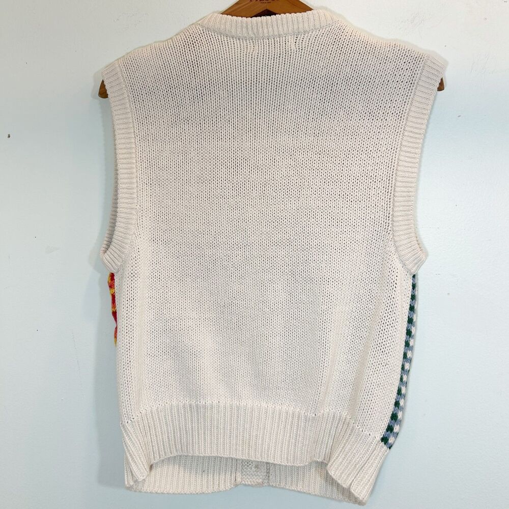 Orvis Harvest Fall Pumpkin Holiday Sweater Vest Cotton Size Medium - Picture 6 of 13